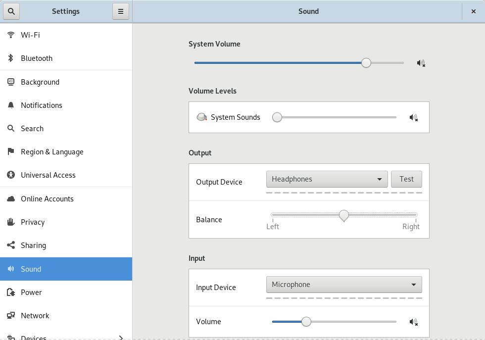 New Sound Settings design