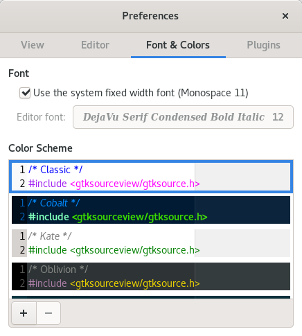 Font & Colors Preferences